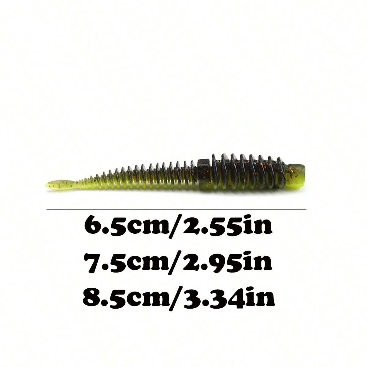 10 Pcs/Bag Pin Tail Floating Soft Worms Reverse Thread Design with Dense Salt Grain