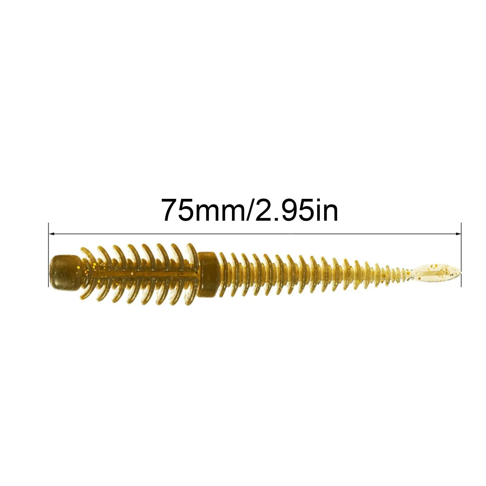 10 Pcs/Bag Pin Tail Floating Soft Worms Reverse Thread Design with Dense Salt Grain