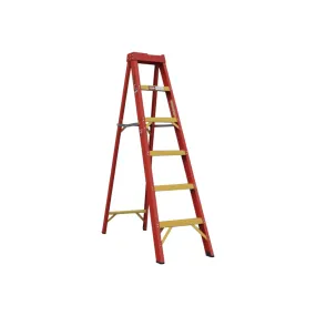 1.8m Full Fiber Glass Ladder A Frame Single Side 6-Steps 150kg Cap