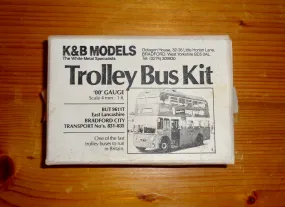 1970s K&B White Metal OO-Gauge Model Trolley Bus Kit Of Bradford City Transport No. 831-835