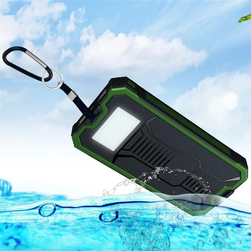 300000mAh Waterproof Portable Solar Charger Dual USB Battery Power Bank Phone