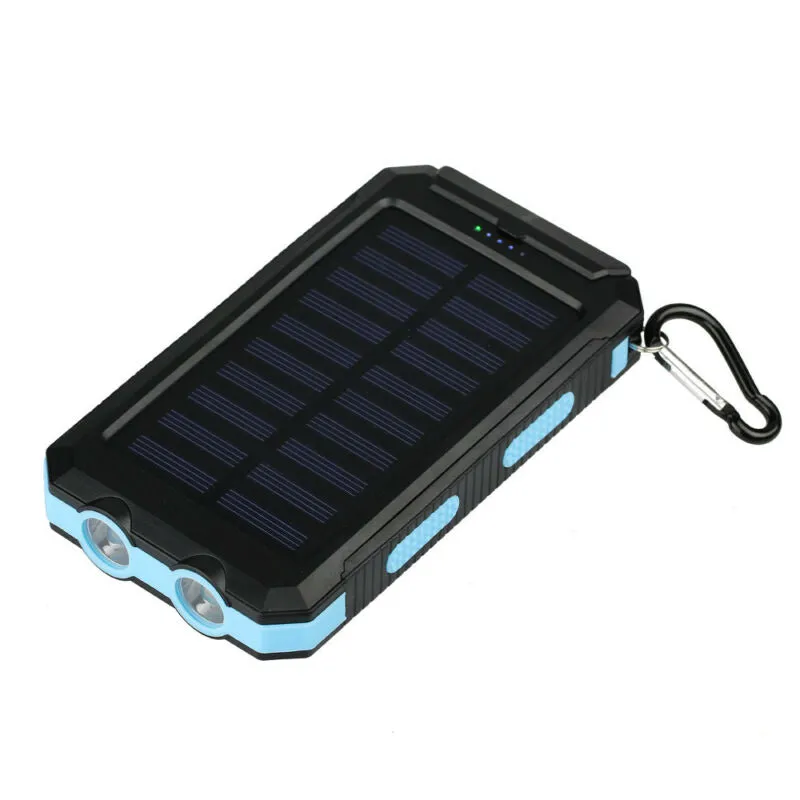 300000mAh Waterproof Portable Solar Charger Dual USB Battery Power Bank Phone