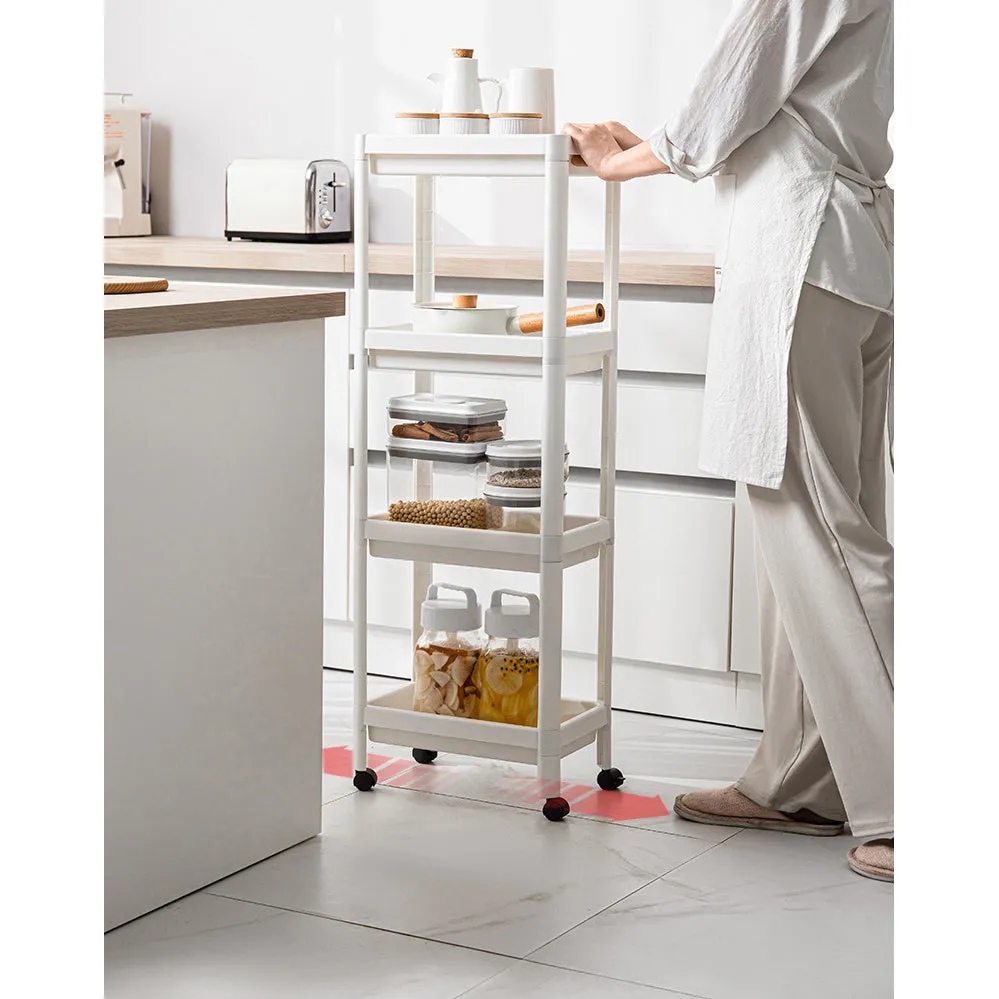 4 Tier Wide Slide-Out Trolley Rack Shelf Organizer