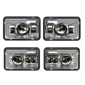 4x6 Inch DOT Sealed Beam LED Headlights with DRL For Peterbilt Kenworth Freightinger Ford Chevrolet