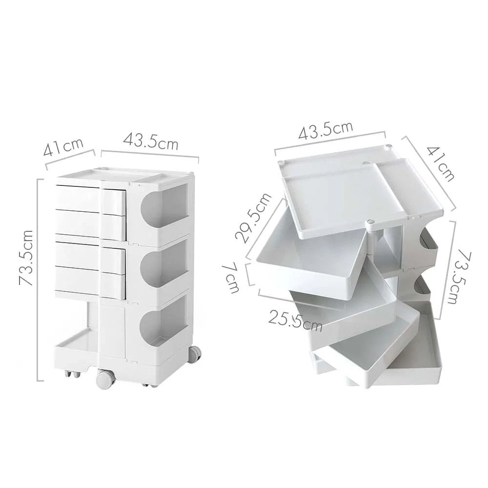 5 Tier Bedside Table Organizer White