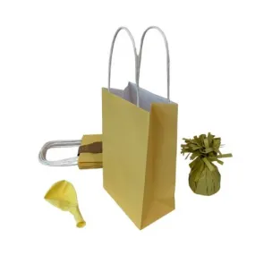 5pk Pastel Yellow Paper Party Gift Bags