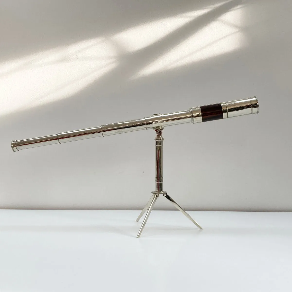 A Cased Early Victorian Nickel Plated & Rosewood Telescope on Stand by Carpenter & Westley London