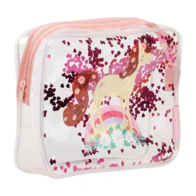 A Little Lovely Company Toiletry Bag Glitter - Horse