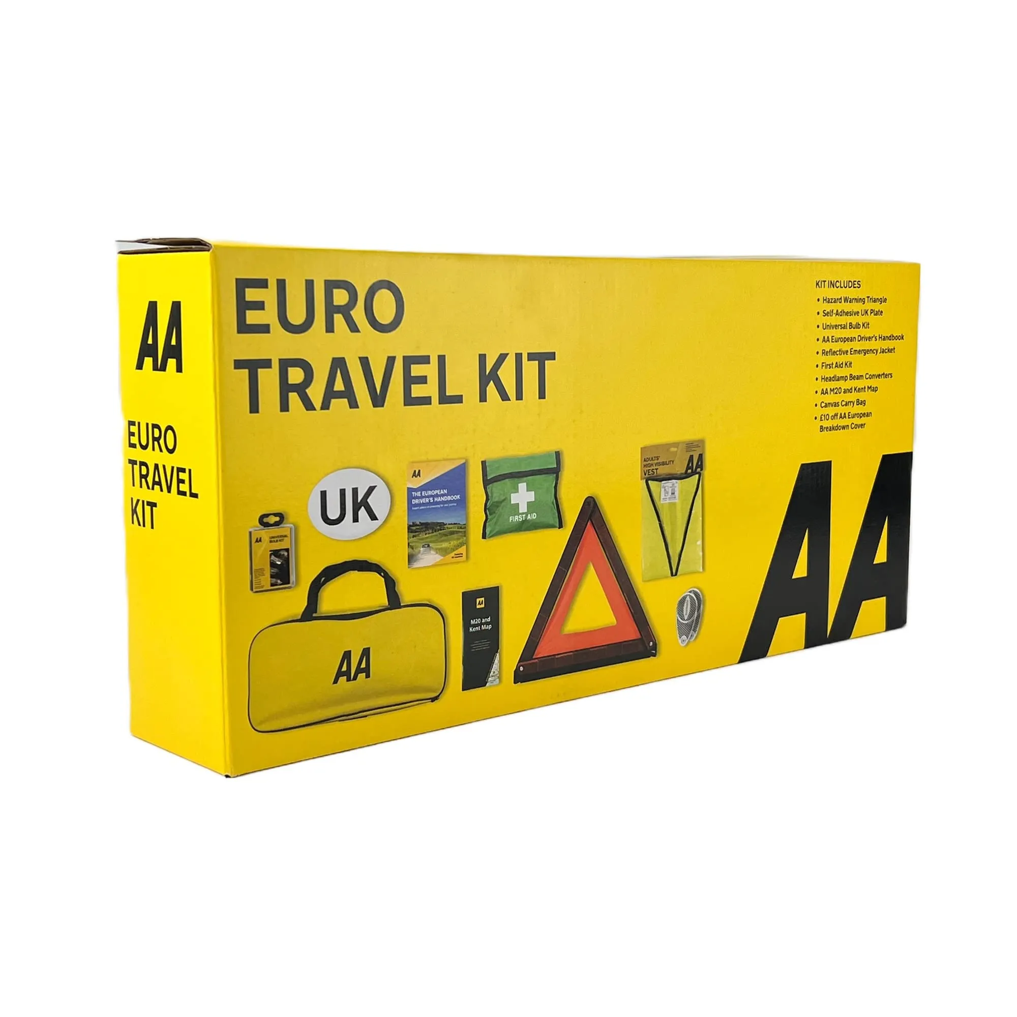 AA Euro Travel Kit AA6318 - for Driving in France/Europe - Includes Zipped Storage Bag and UK Identifier, Multicolour