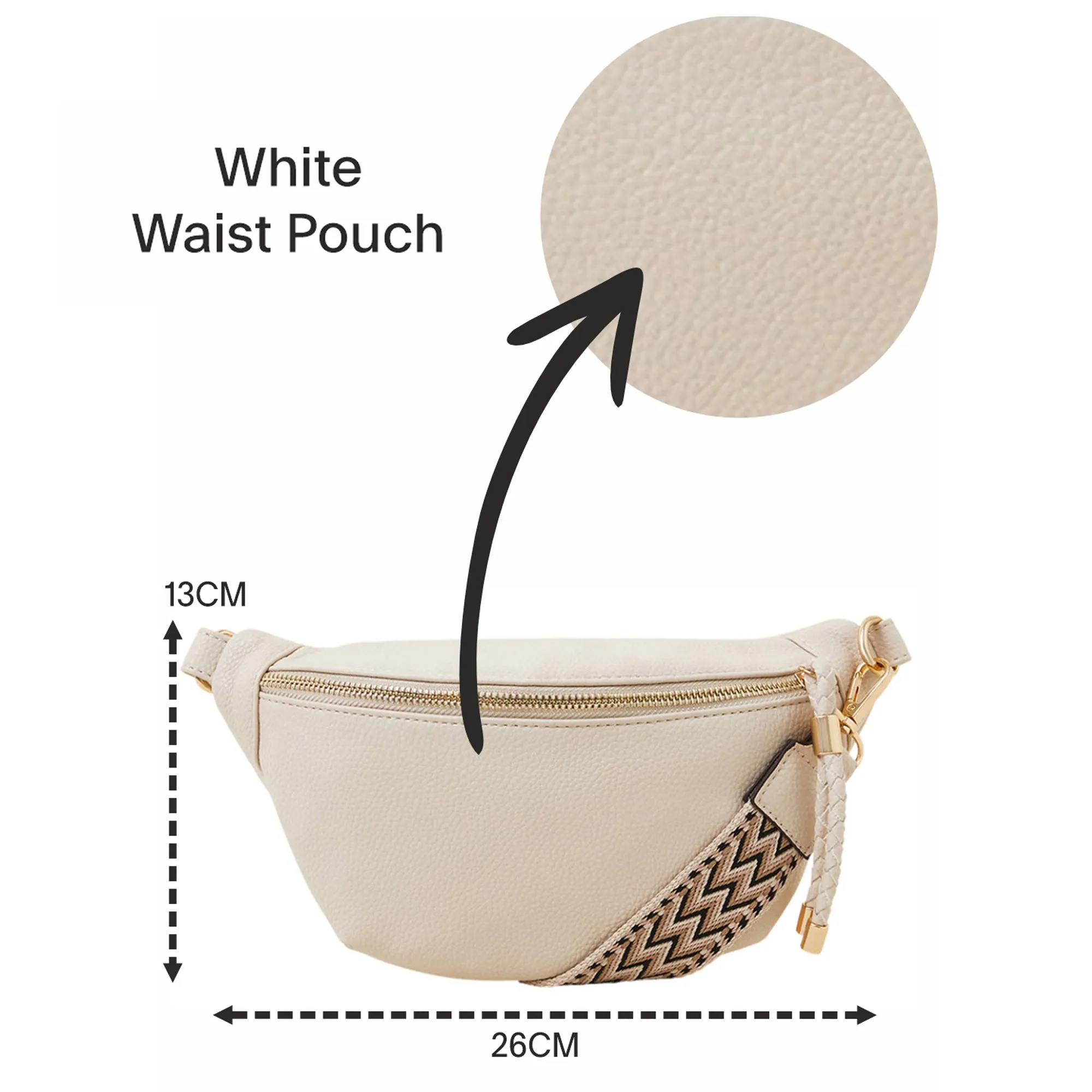 Accessorize London Women's White Waist Pouch