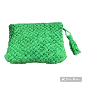 Adorne Green Braided Clutch