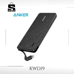 ANKER PowerCore  10000 with built-in Lightning Cable -Black Fabric