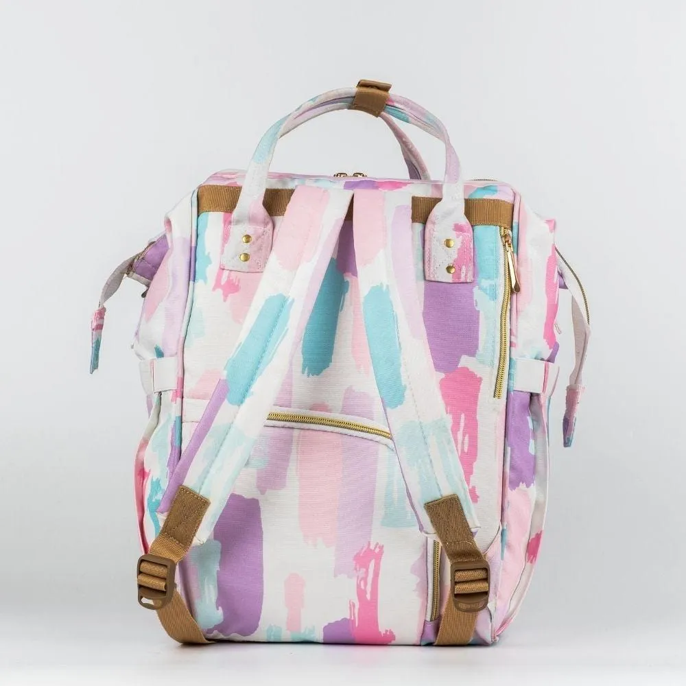 Art on Canvas - Chic Diaper Bag Backpack for New Moms, Color Splash