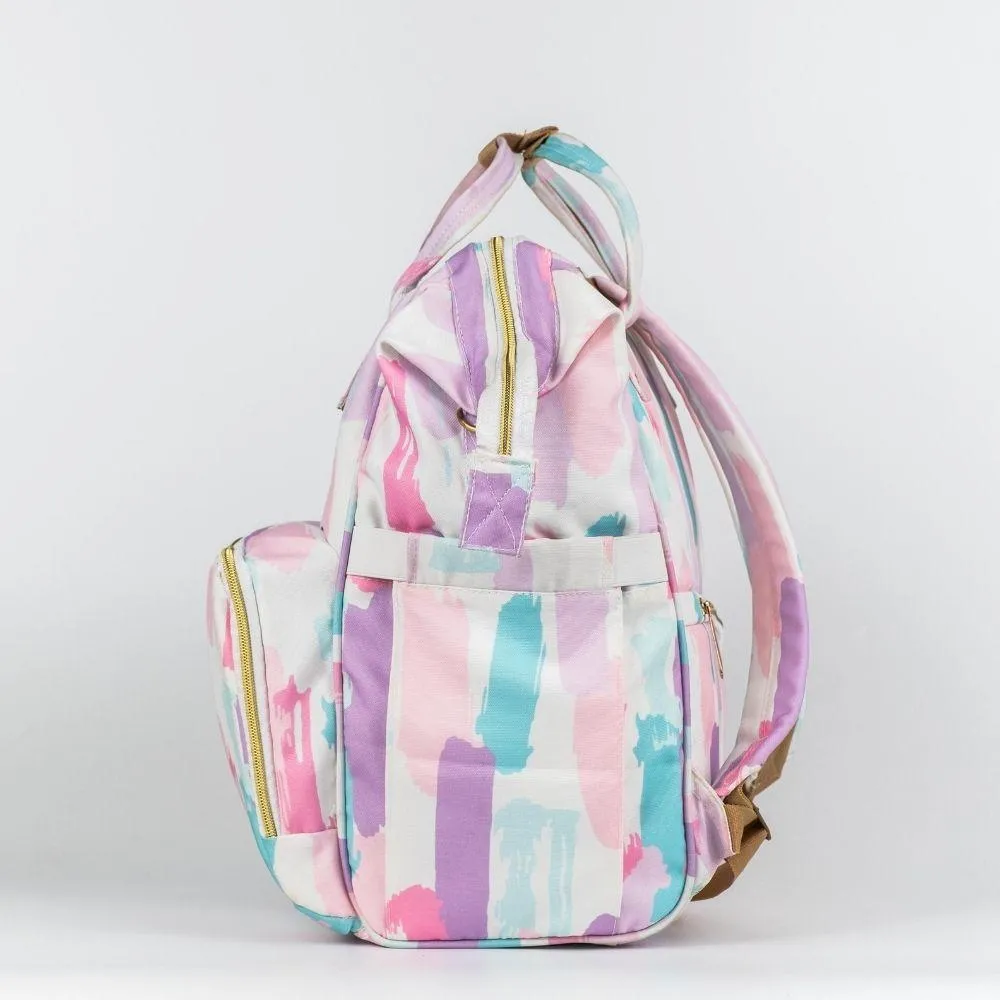 Art on Canvas - Chic Diaper Bag Backpack for New Moms, Color Splash