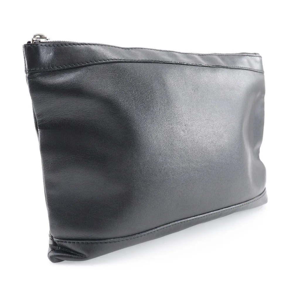 Balenciaga Navy Clip M Lambskin Clutch Bag