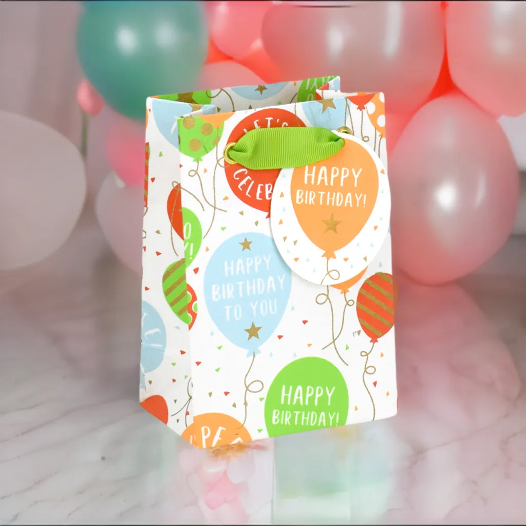 Balloons Small Gift Bag Birthday