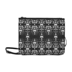 Black Fire Black and Gray Slim Clutch Bag