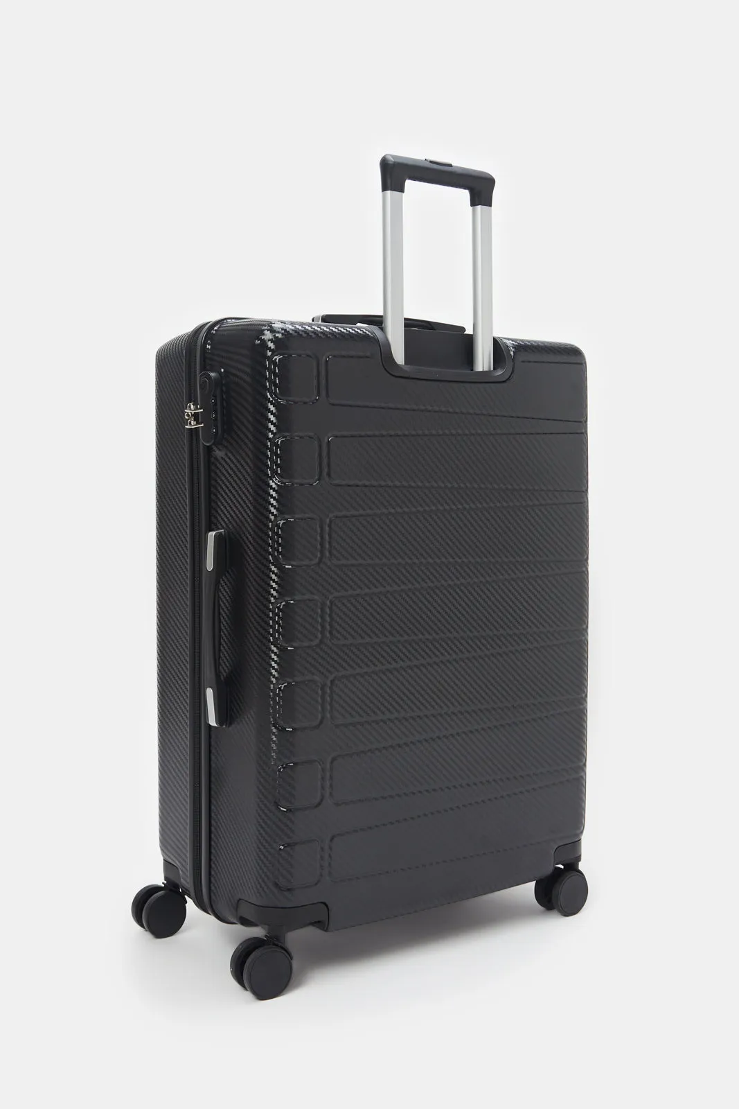 Black Textured Trolley Luggage Trolley (28 Inch)