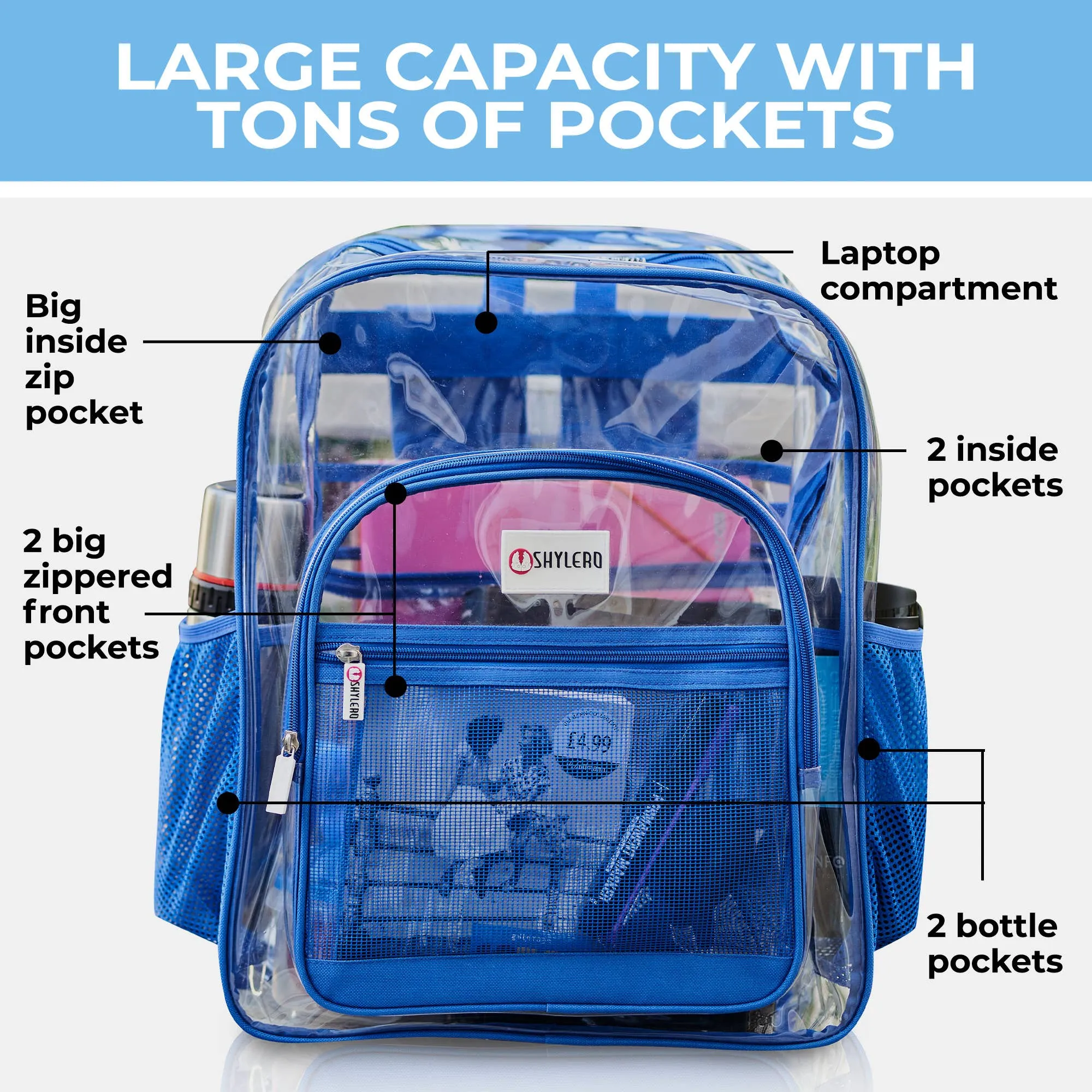 Blue Clear Backpack