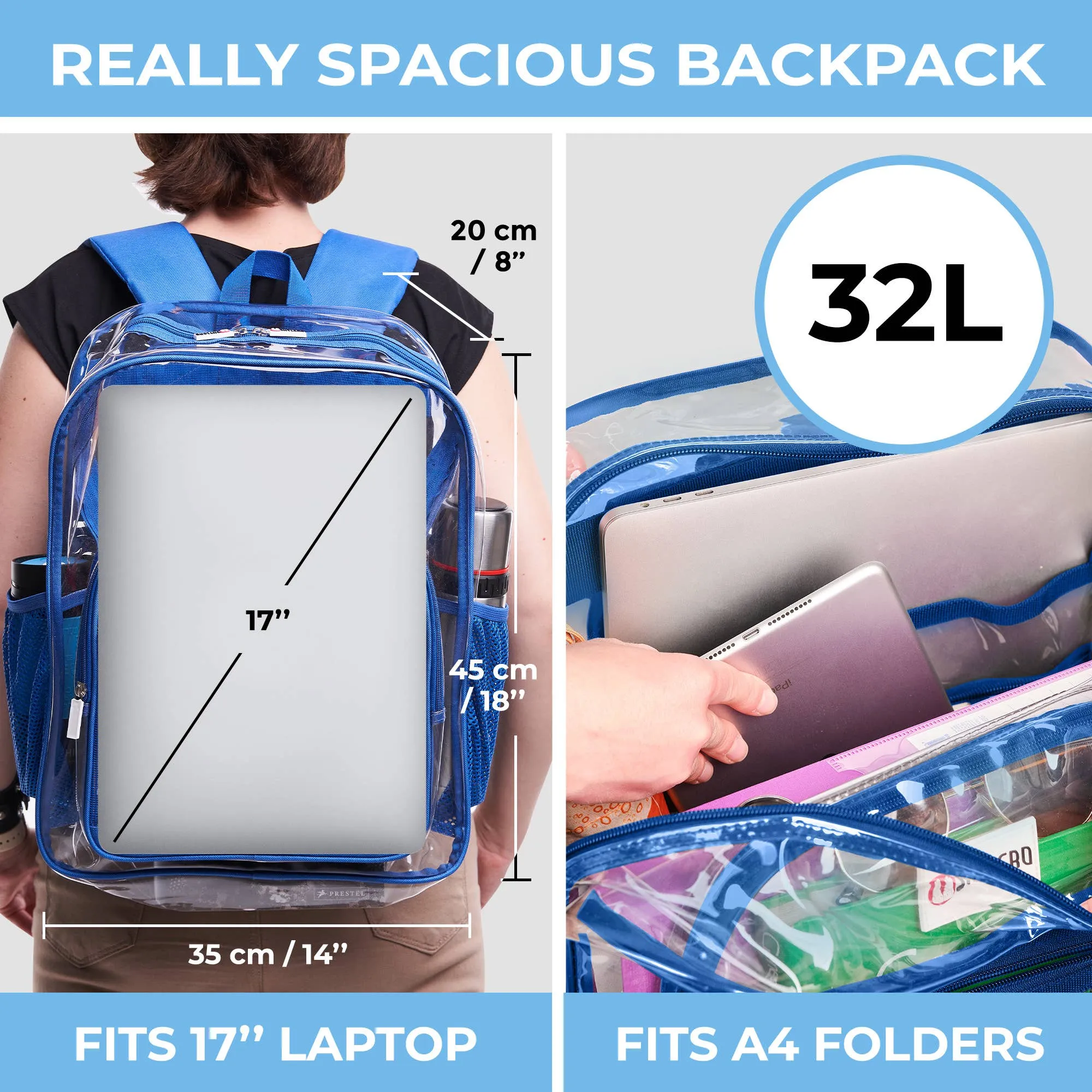 Blue Clear Backpack