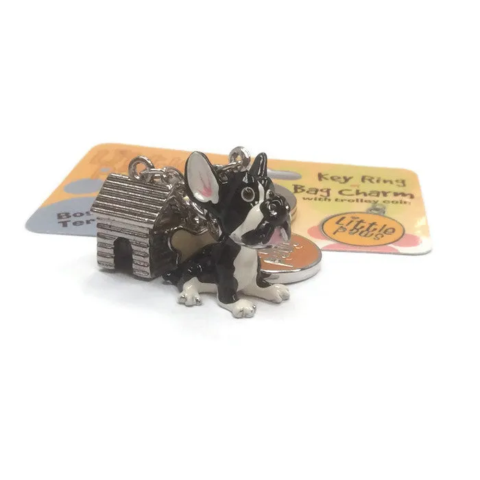 Boston Terrier dog breed 3D keyring