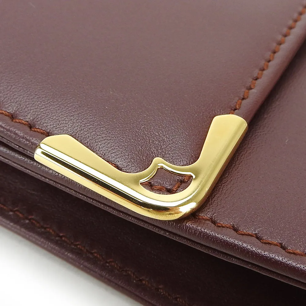 Cartier Must Line Leather Bordeaux Clutch Bag