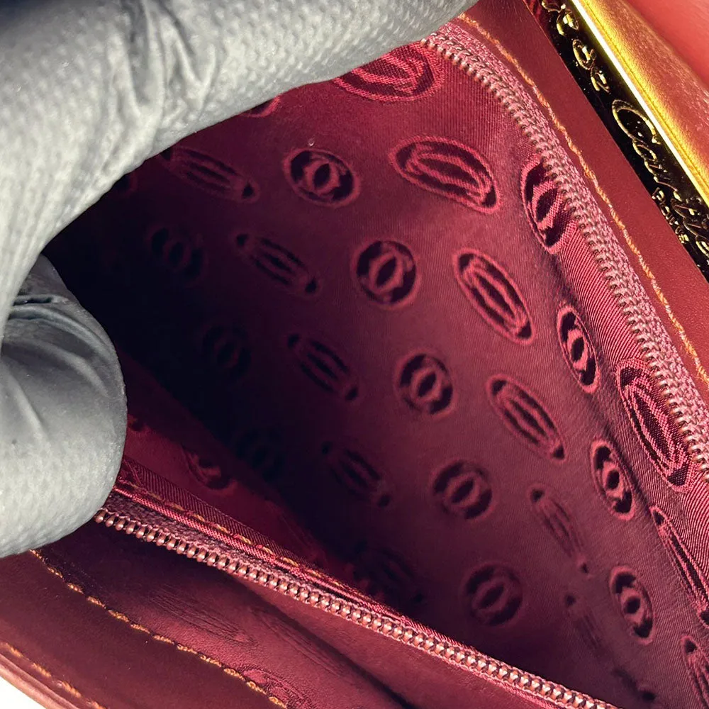 Cartier Must Line Leather Bordeaux Clutch Bag