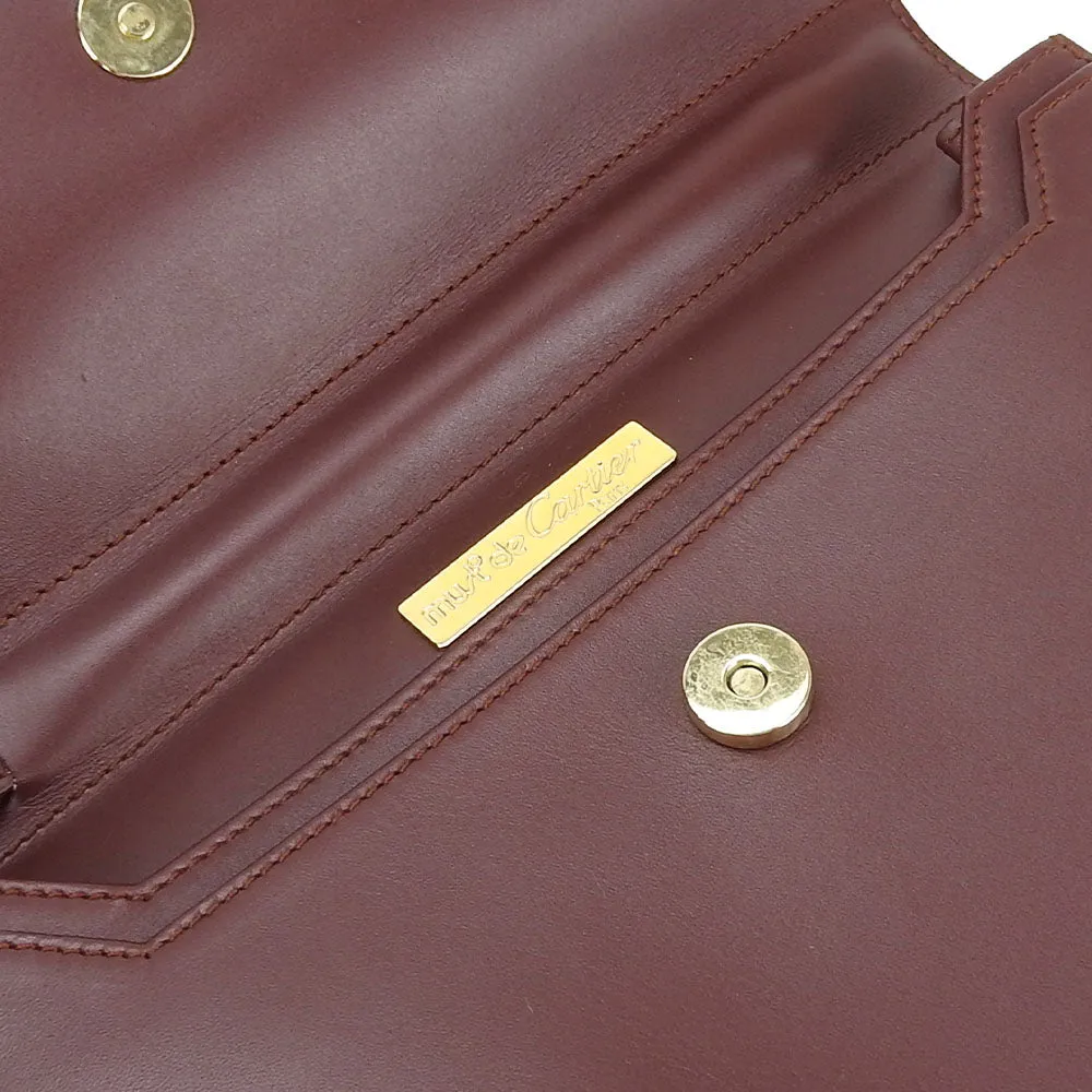 Cartier Must Line Leather Bordeaux Clutch Bag