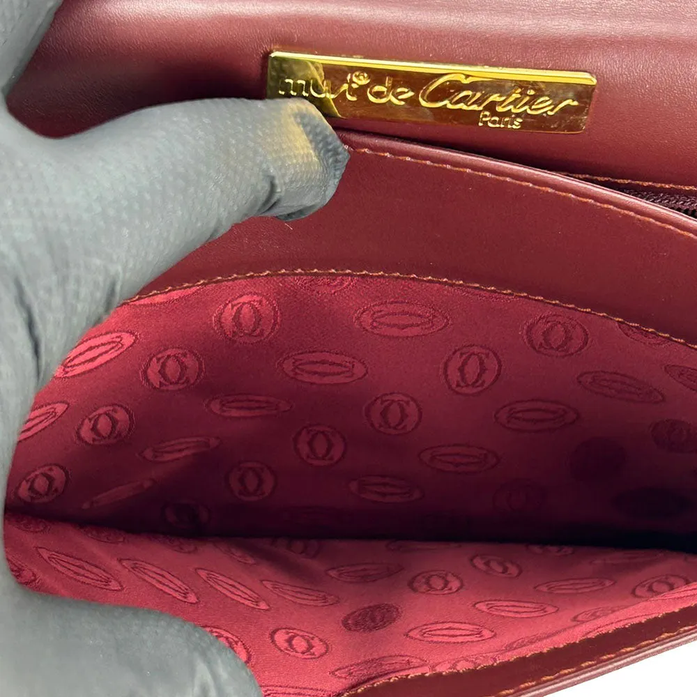 Cartier Must Line Leather Bordeaux Clutch Bag