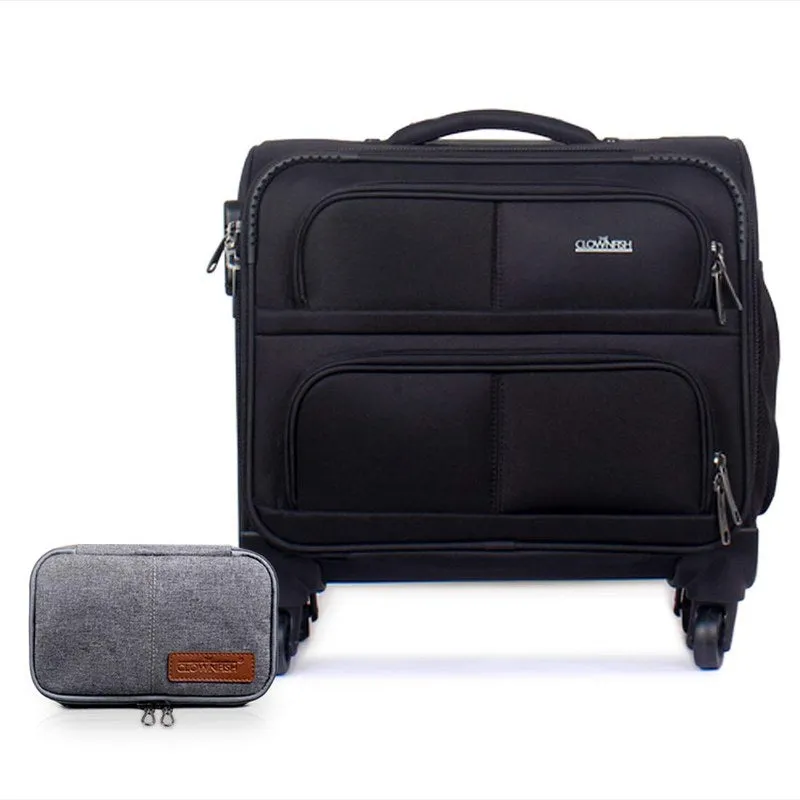 Combo: Luxury Synthetic Travel Laptop Case & Briefcase | 58 Litre | Chocolate Brown