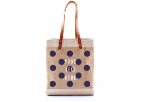 Customize Your Polka-Dot Tote in Navy