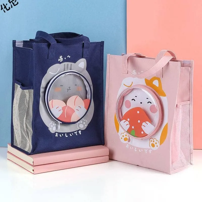 Cute Kawai Tote Handbag With Pocket