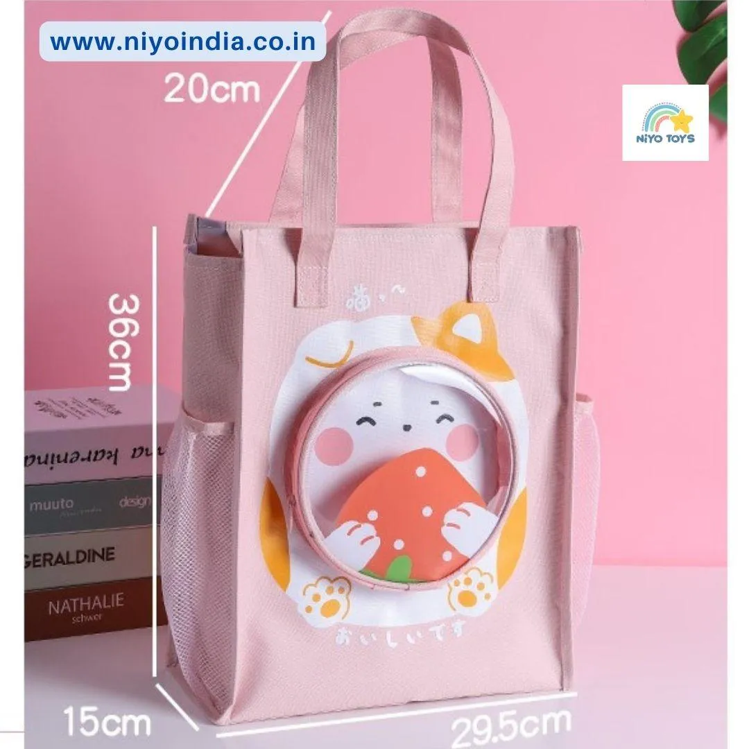 Cute Kawai Tote Handbag With Pocket