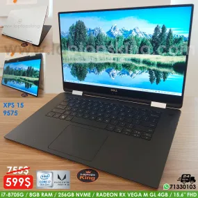 Dell XPS 15 9575 2in1 15.6" i7-8705G RX Vega 4gb Laptop (Used Very Clean)