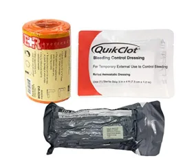 Ever Ready First Aid Combo Pack with Israeli Bandage, Quikclot Clotting Sponge and E R Aluminum Splint