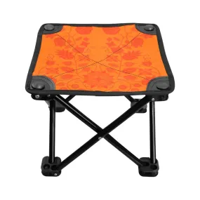 Floral Beadwork Real Orange Folding Fishing Stool