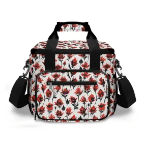 Floral Fire Insulated Leakproof Cooler Bag Lunch Box