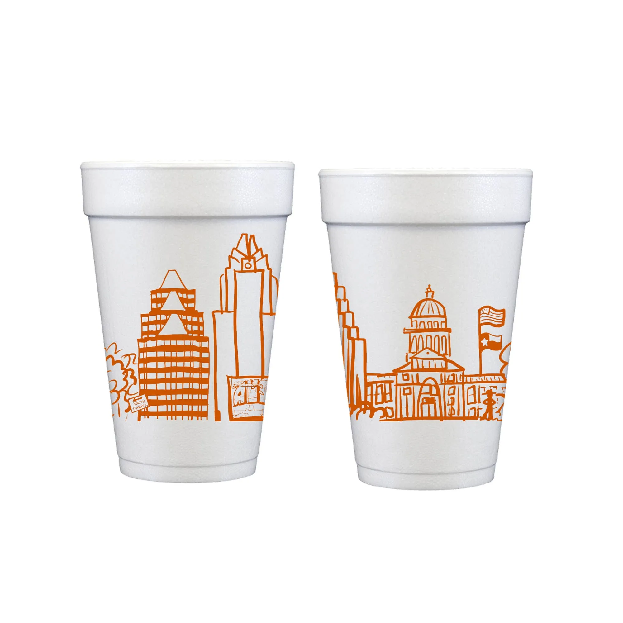 Foam Cup 10 Pack {Austin, Texas Skyline}