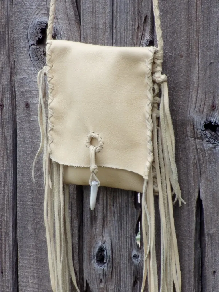 Fringed leather handbag, simple crossbody bag