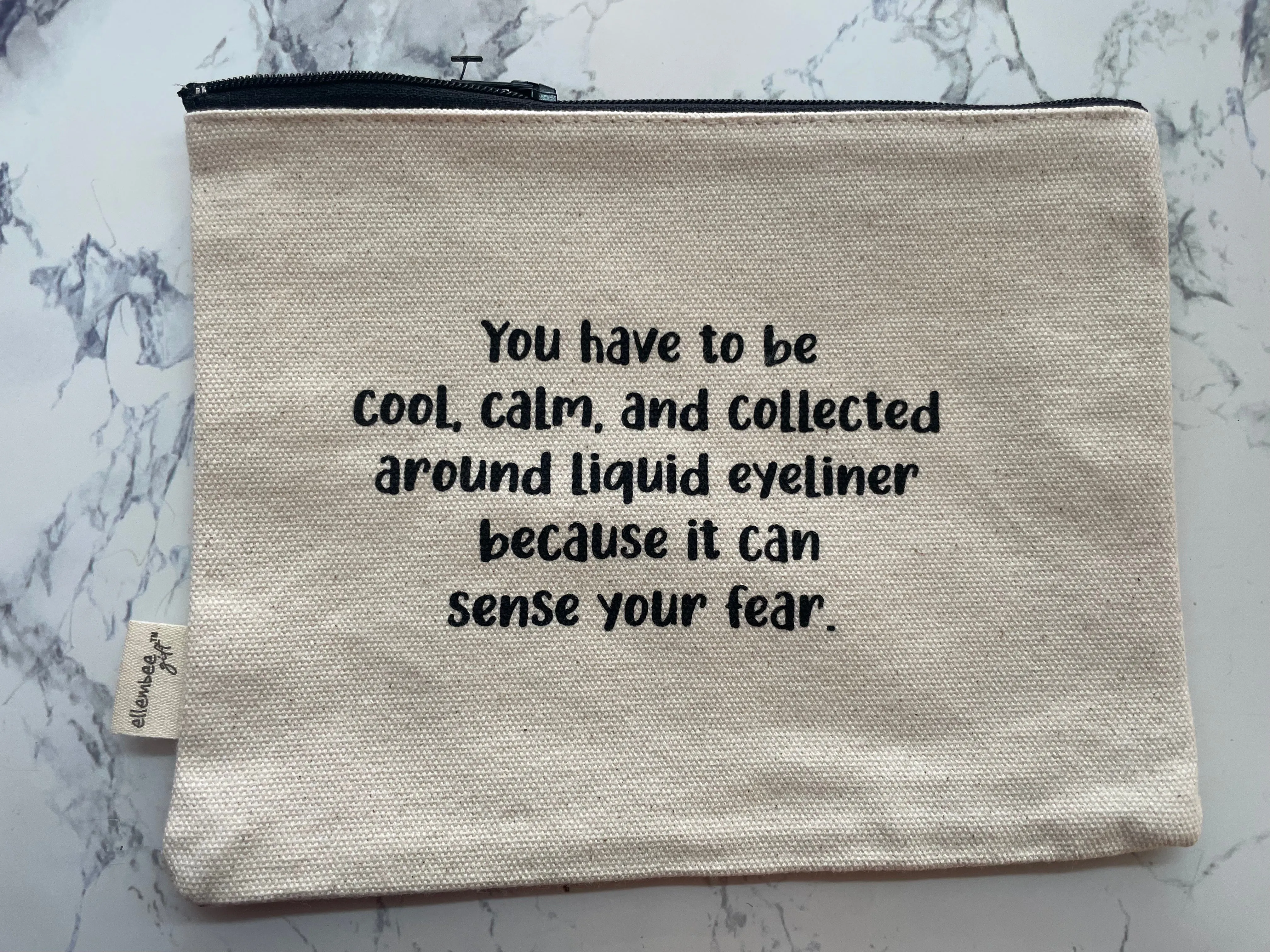 Funny Quote Canvas Zipper Pouch