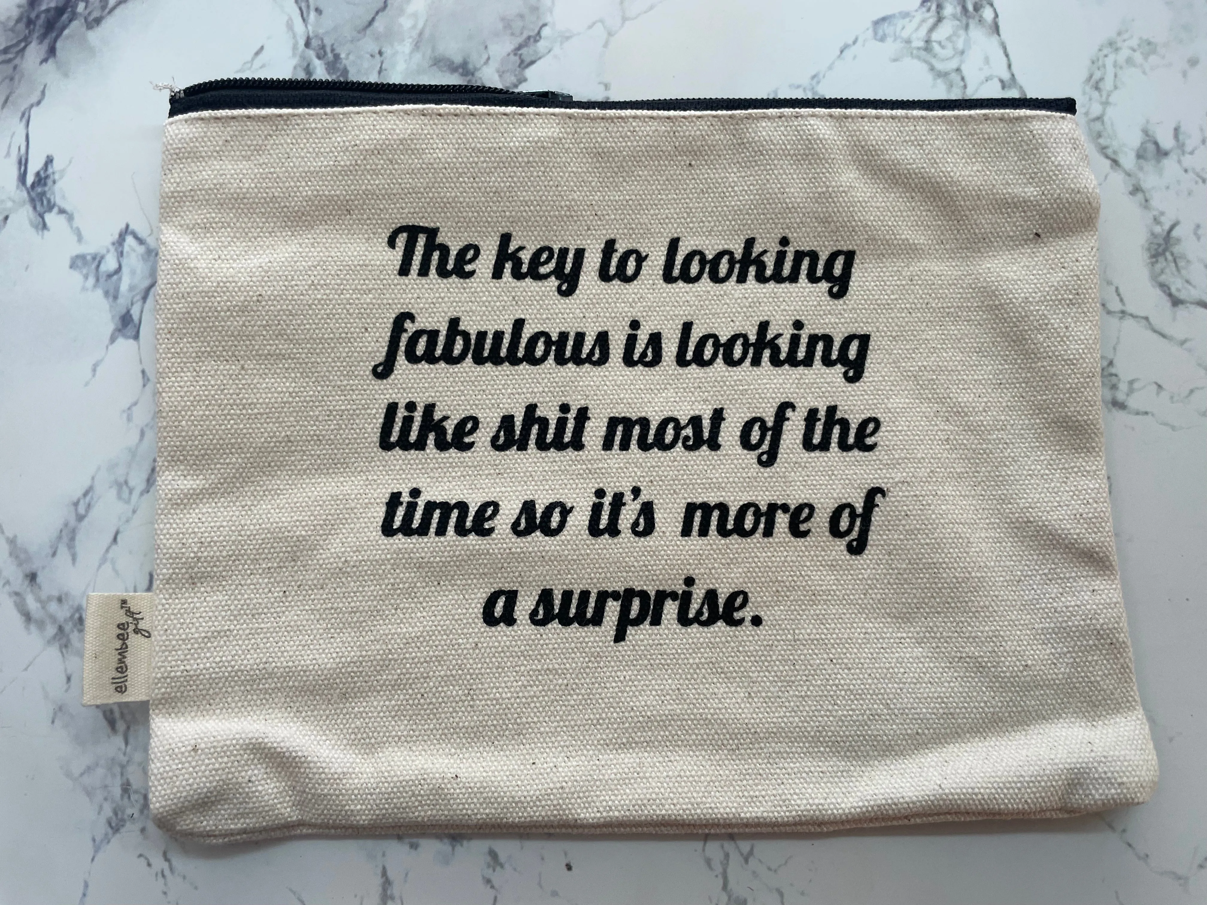 Funny Quote Canvas Zipper Pouch