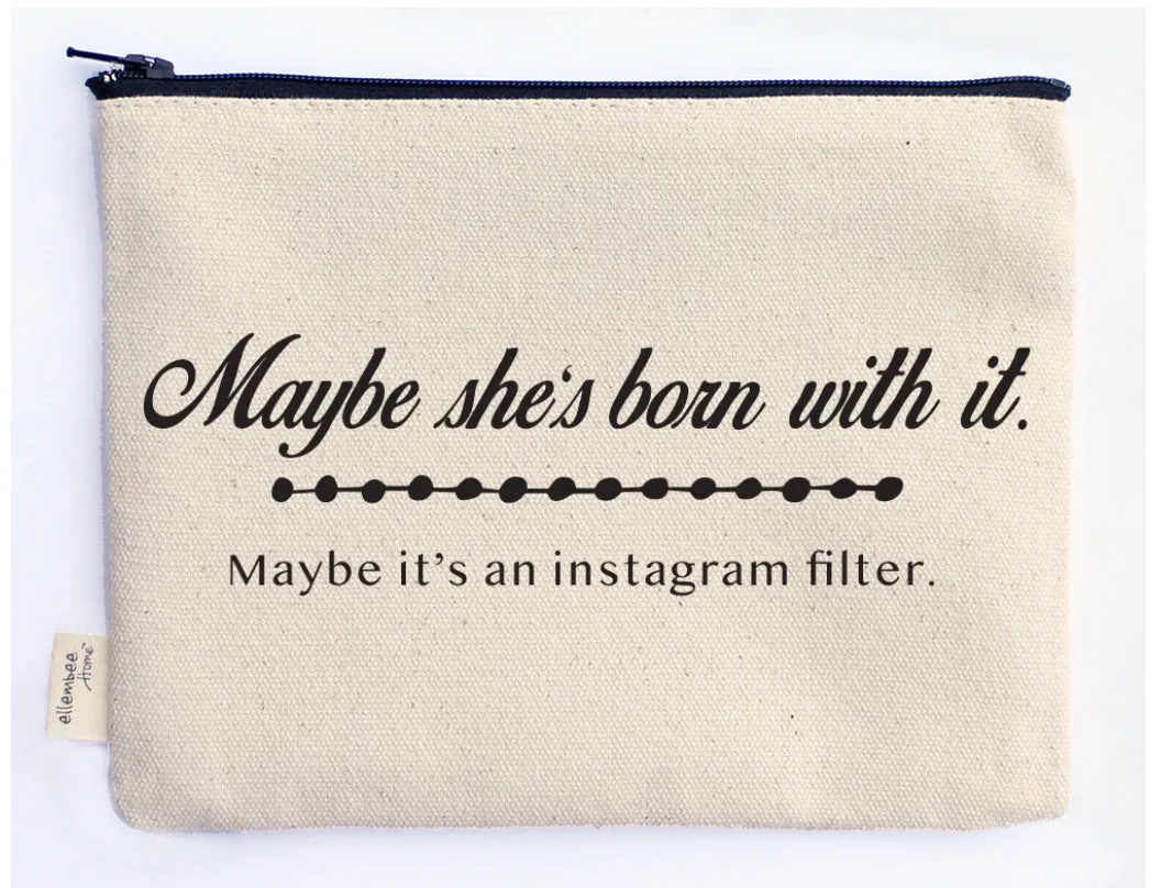 Funny Quote Canvas Zipper Pouch