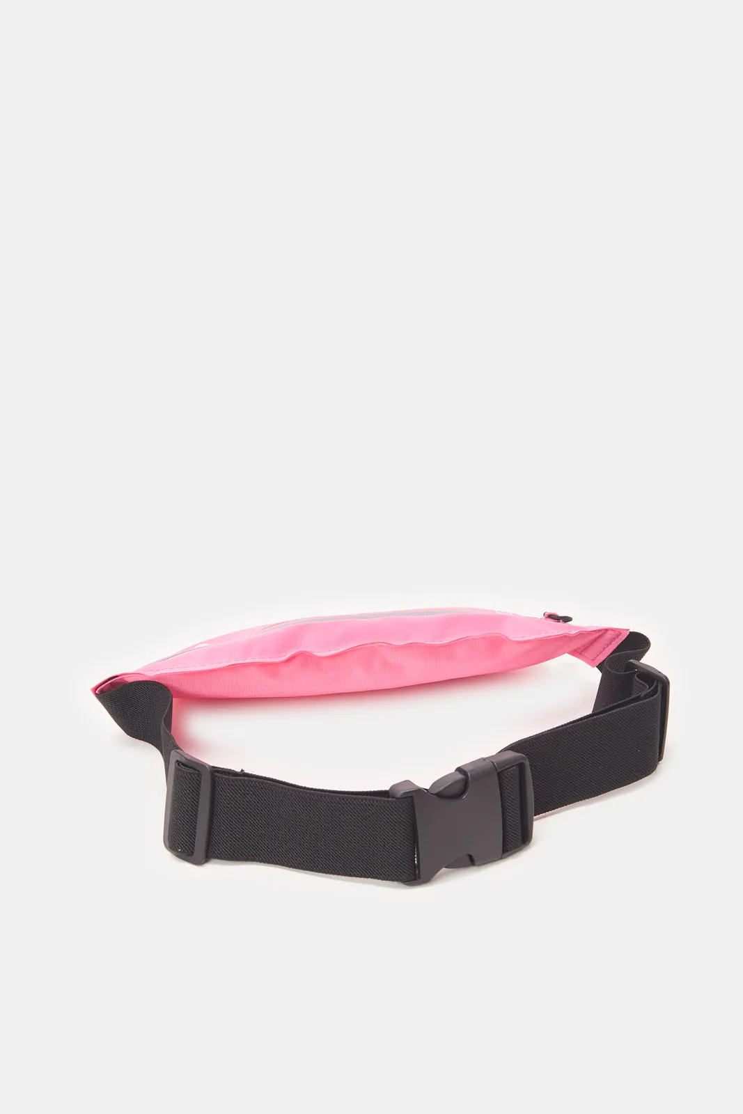 Girls Pink And Black Printed Waist Bag