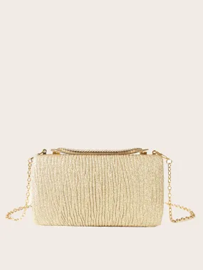 Glitter Textured Chain Bag