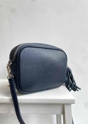 Global Leather Camera Bag- Navy