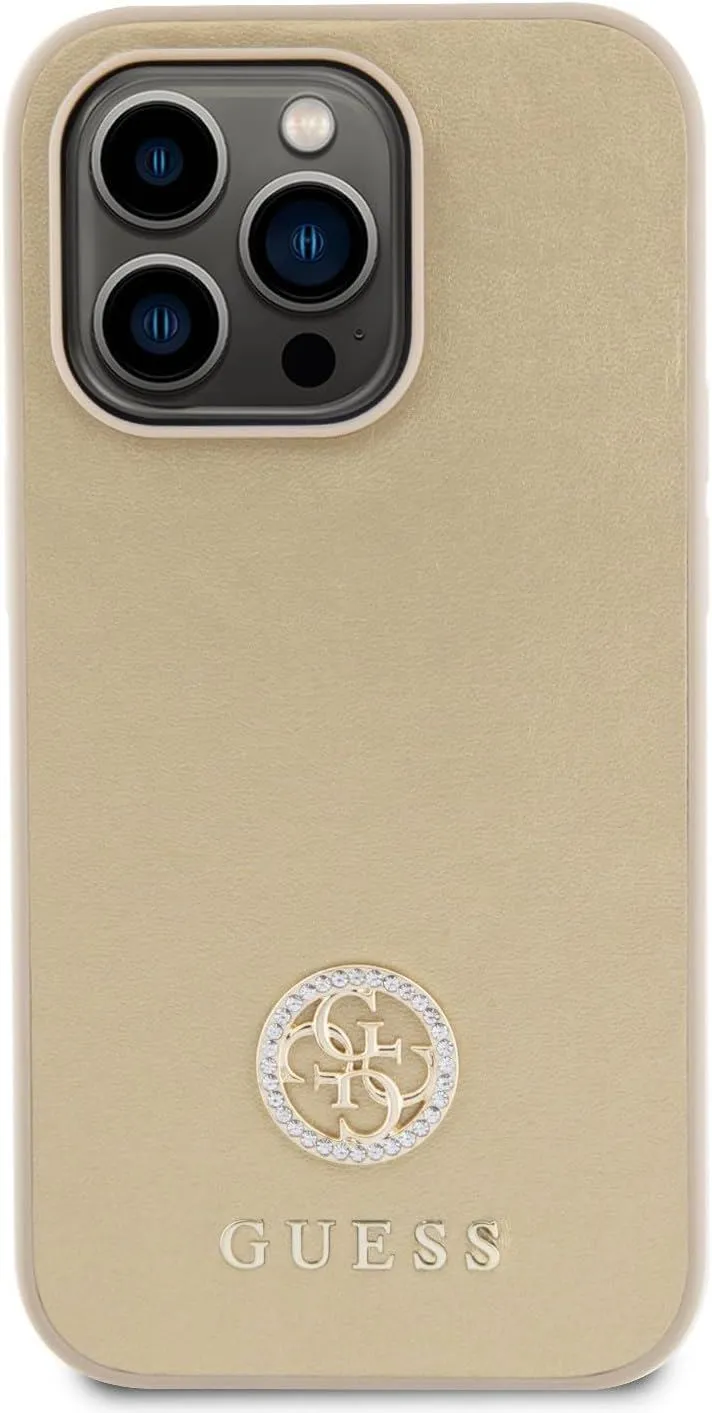 Guess Strass Metal 4G Logo Hard Case for iphone 15 Pro Max 6.7" Gold - GUHCP15XPS4DGPD