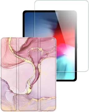 Inspire Series Pink Marble Folio Case with Glass Screen - iPad Pro 12.9 (4th, 5th & 6th Generation)