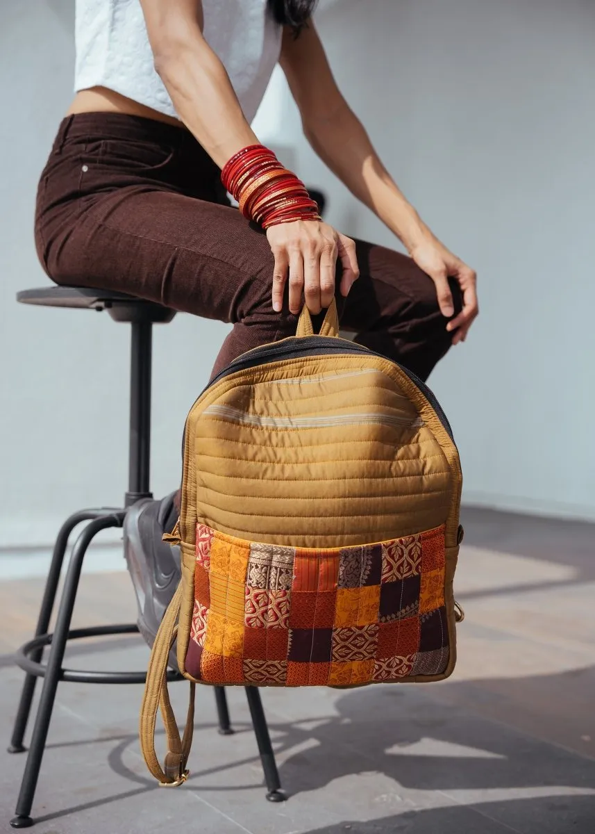 Kaushiki Petite Silk Patchwork Backpack