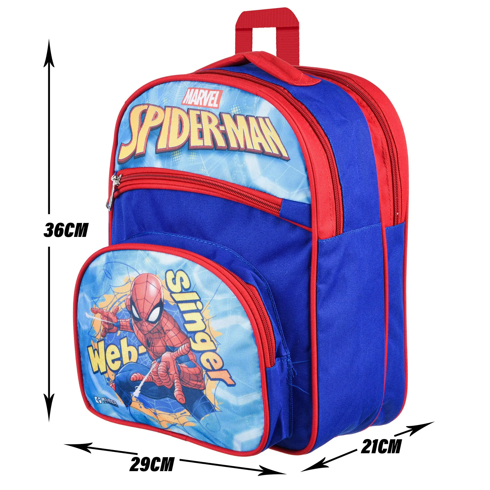 Kuber Industries Marvel Web Slinger Spider-Man School Bags | Kids School Bags | Student Bookbag | Travel Backpack | School Bag for Girls & Boys | School Bag with 4 Compartments | Royal Blue