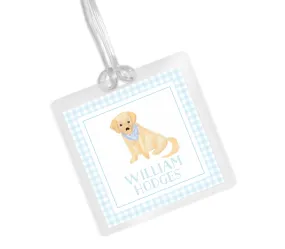 Laminated Bag Tag - Blue Retriever